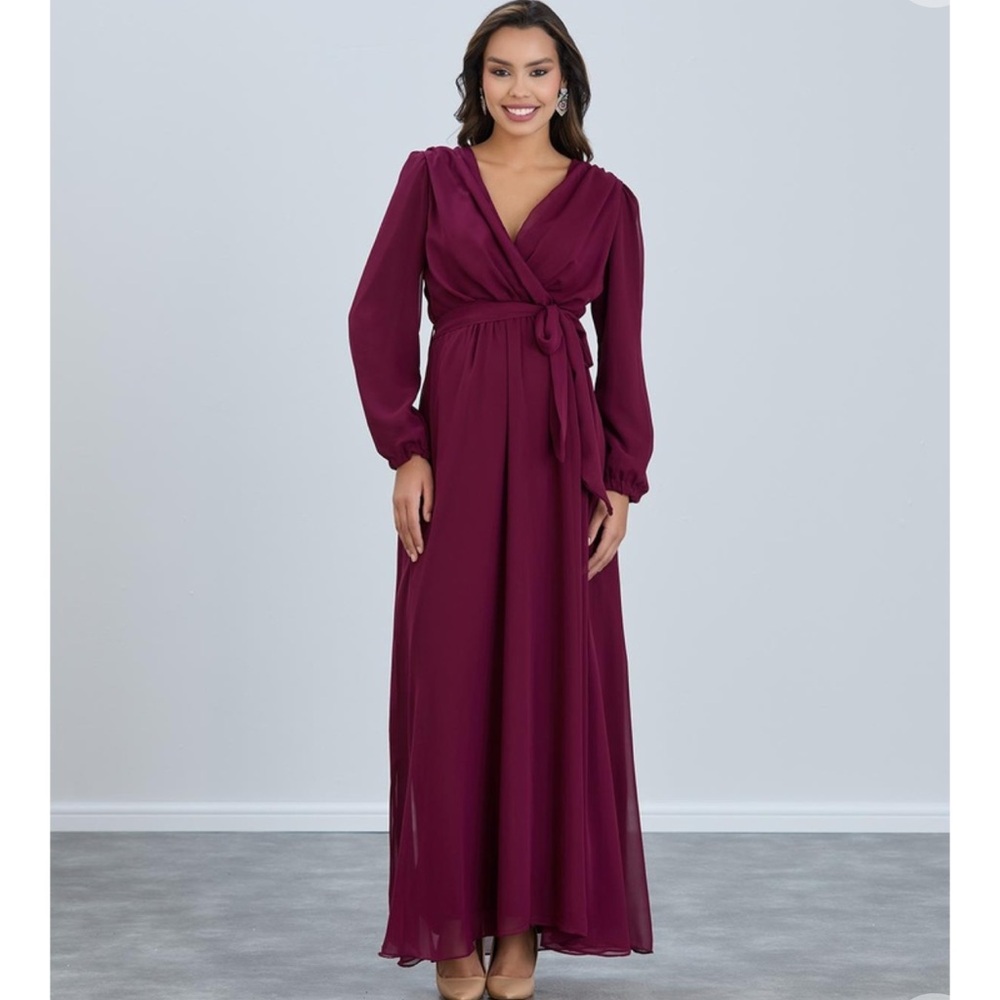 Maroon Maternity Maxi Dress